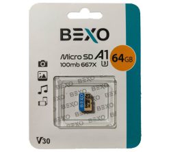 کارت حافظه MicroSDHC بکسو UHS-I U3 A1 سرعت 100MBps ظرفیت 64 گیگابایت ا Bexo UHS-I U3 A1 100MBps MicroSDHC 64GB